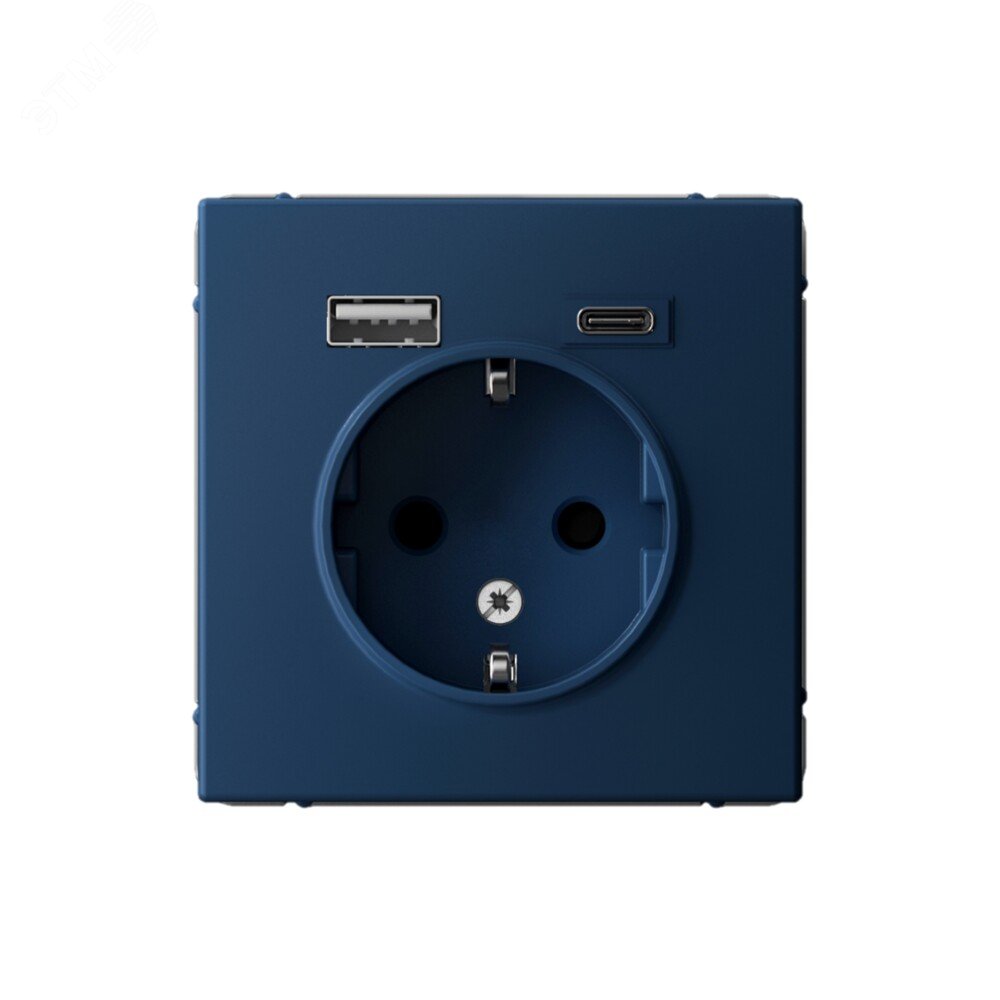 Изображение товара Розетка силовая с USB и заземлением 16А аквамарин ArtGallery Systeme Electric