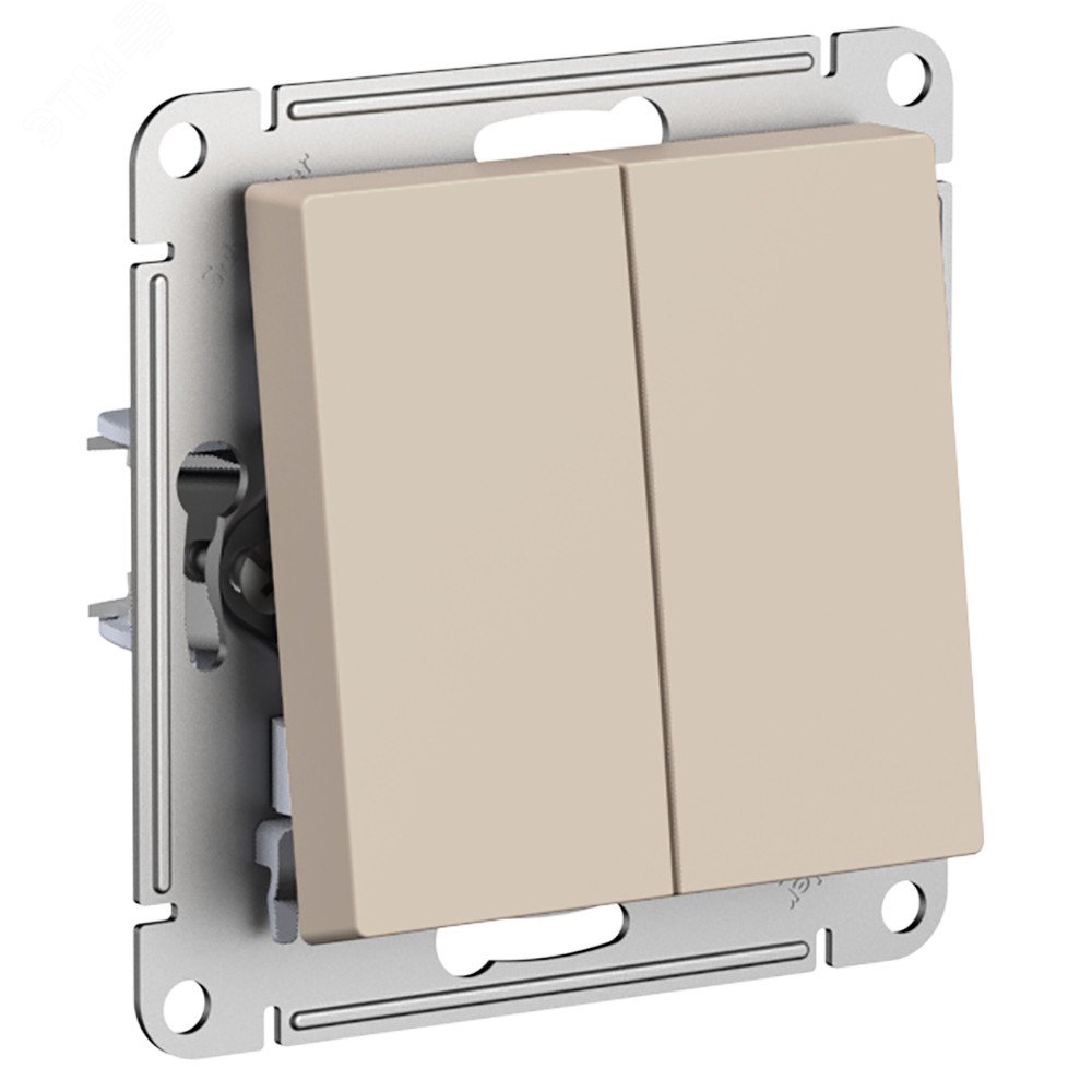 Изображение товара Переключатель двухклавишный ATLASDESIGN песочный 10А