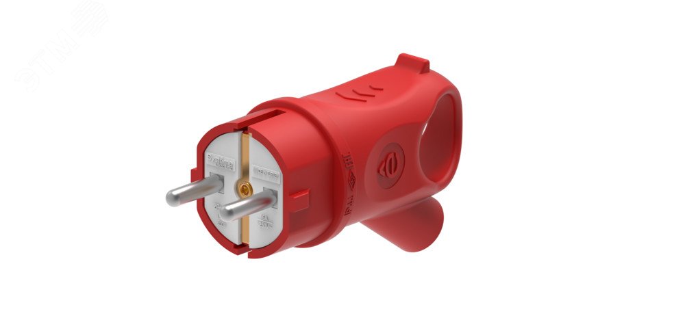 Изображение товара MultiSet Вилка 2К+З угловая каучуковая 16А/250В IP44 Красная (шт)