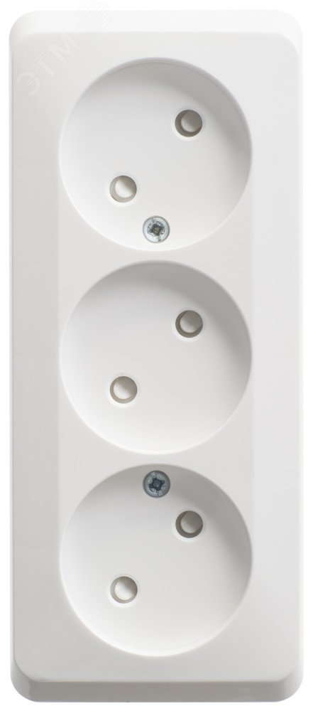 Изображение товара Тройная электрическая розетка Systeme Electric ЭТЮД белая без заземления IP20