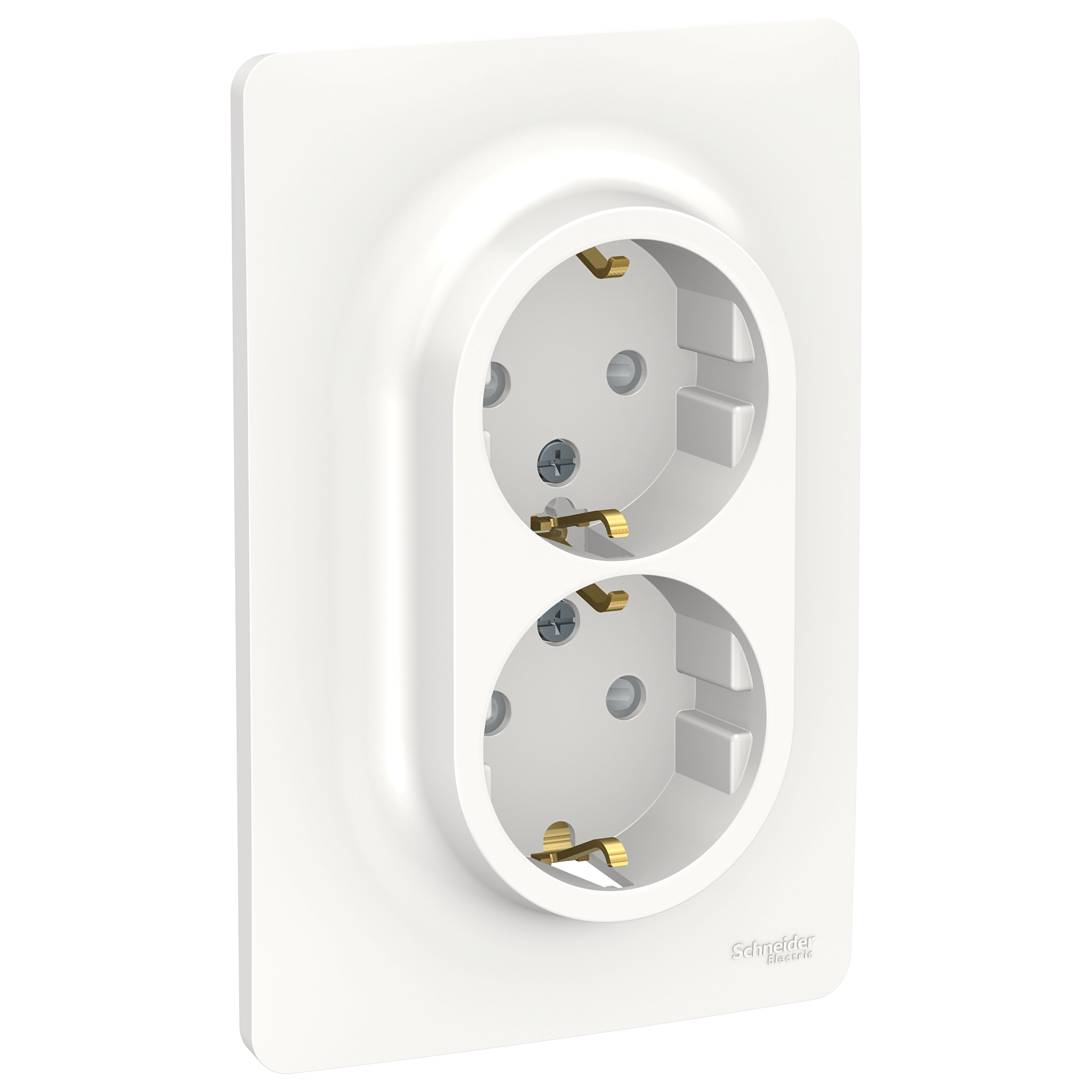 Розетка UNICA NEW двойная со шторками с заземлением винтовой зажим ...