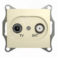 GLOSSA Розетка телевизионная TV-SAT проходная в рамку 4дБ бежевая GSL000298 Systeme Electric - превью 8