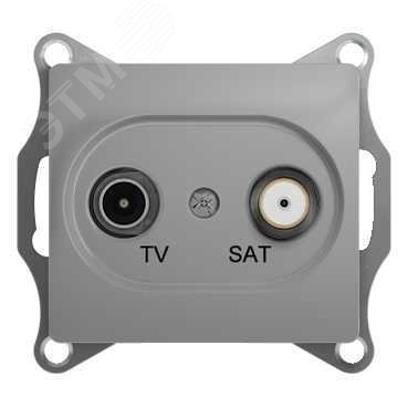 GLOSSA Розетка телевизионная TV-SAT одиночная в рамку 1дБ алюминий GSL000397 Systeme Electric - превью 6