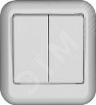 ПРИМА Выключатель двухклавишный наружный белый индивидуальная упаковка A56-029I-BI Systeme Electric - превью 4