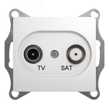 GLOSSA Розетка телевизионная TV-SAT проходная в рамку 4дБ белая GSL000198 Systeme Electric - превью 4
