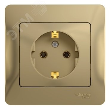 Изображение товара GLOSSA Розетка с заземлением в сборе титан 16А IP20 для сухих помещений