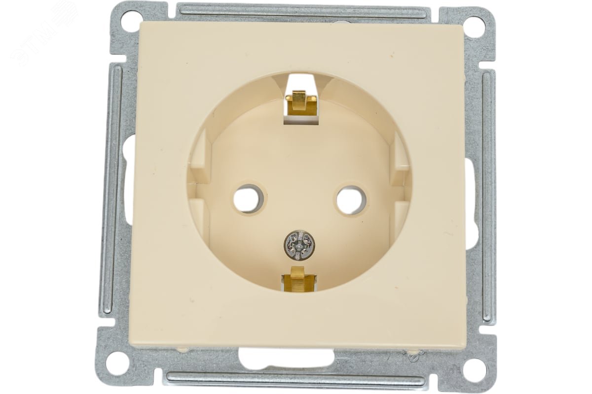 Изображение товара Розетка скрытая с заземлением в рамке бежевая W59 Systeme Electric 16А IP20