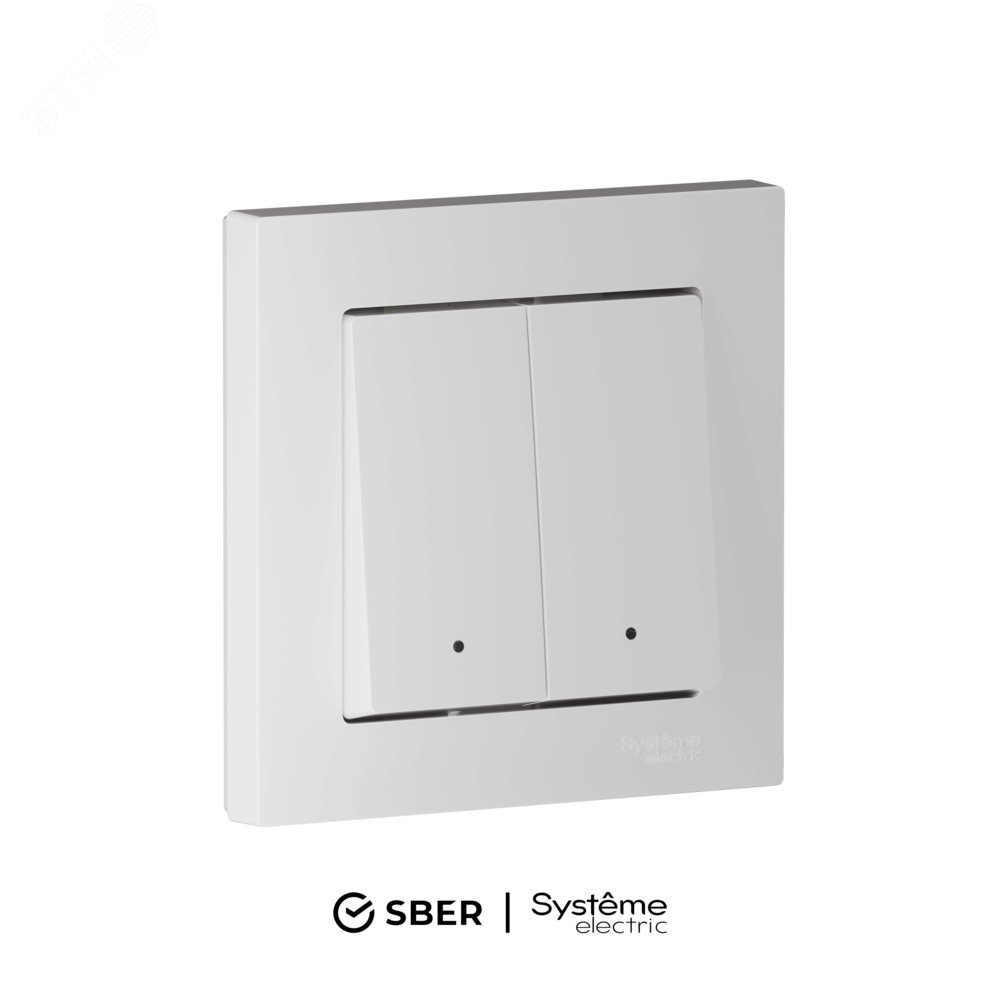 Изображение товара Умный 2-клавишный выключатель ATLASDESIGN SMART Zigbee белый