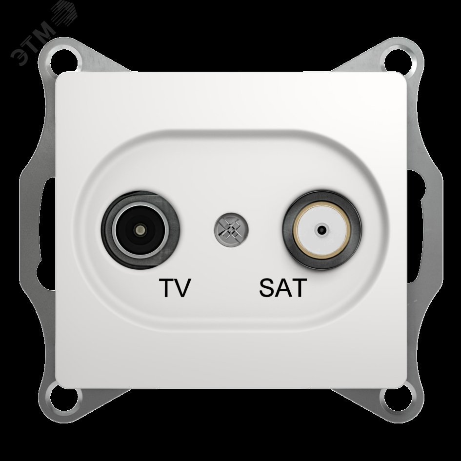 GLOSSA Розетка телевизионная TV-SAT проходная в рамку 4дБ белая GSL000198 Systeme Electric - превью 2