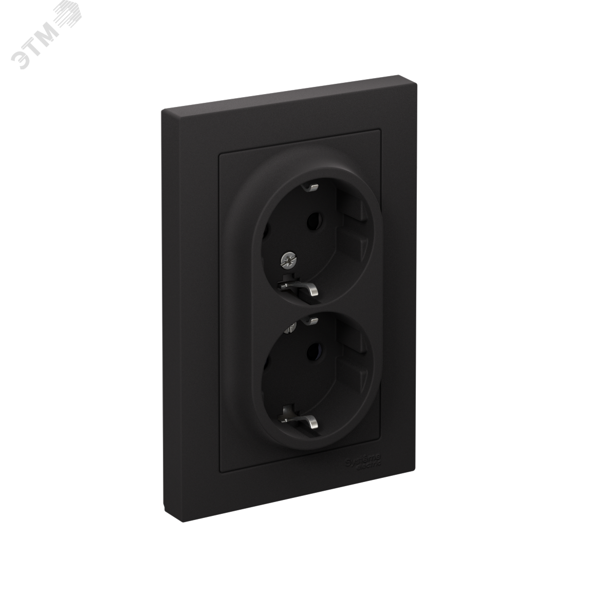 Изображение товара Розетка ATLASDESIGN двойная с заземлением 16А карбон