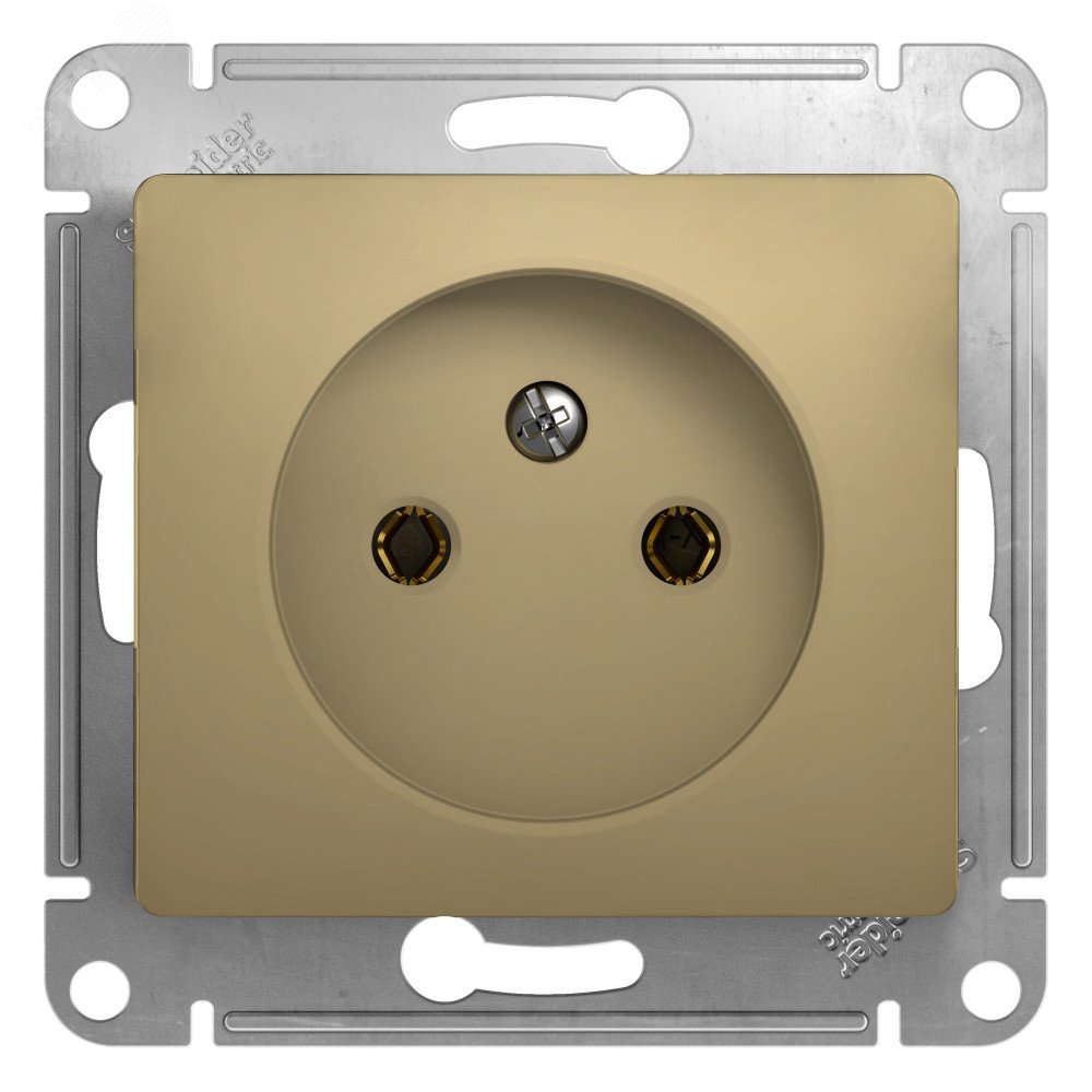 Изображение товара GLOSSA Розетка без заземления в рамку титан 16А IP20 для монтажа в стену