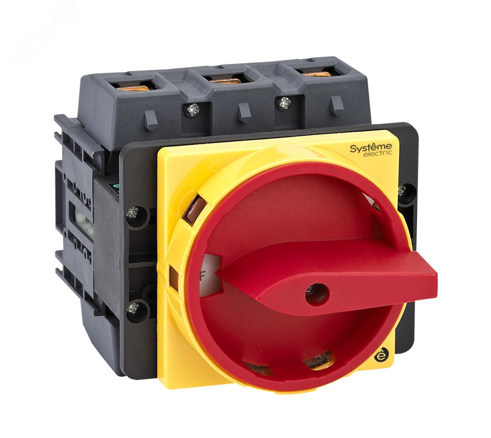 Изображение товара Выключатель-разъединитель 3P 125A IP20 С КРАСНОЙ РУКОЯТКОЙ НА ДВЕРЦУ 4 ВИНТАМИ С ЗАМКОМ (шт)