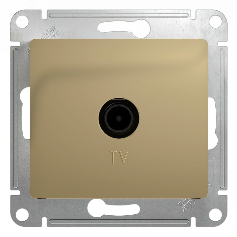 Изображение товара Розетка телевизионная GLOSSA одиночная титан для подключения ТВ