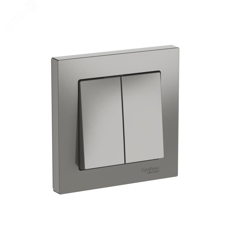 Изображение товара ATLASDESIGN 2-клавишный выключатель с быстрозажимными клеммами, стальной цвет, 250 В, 10 А