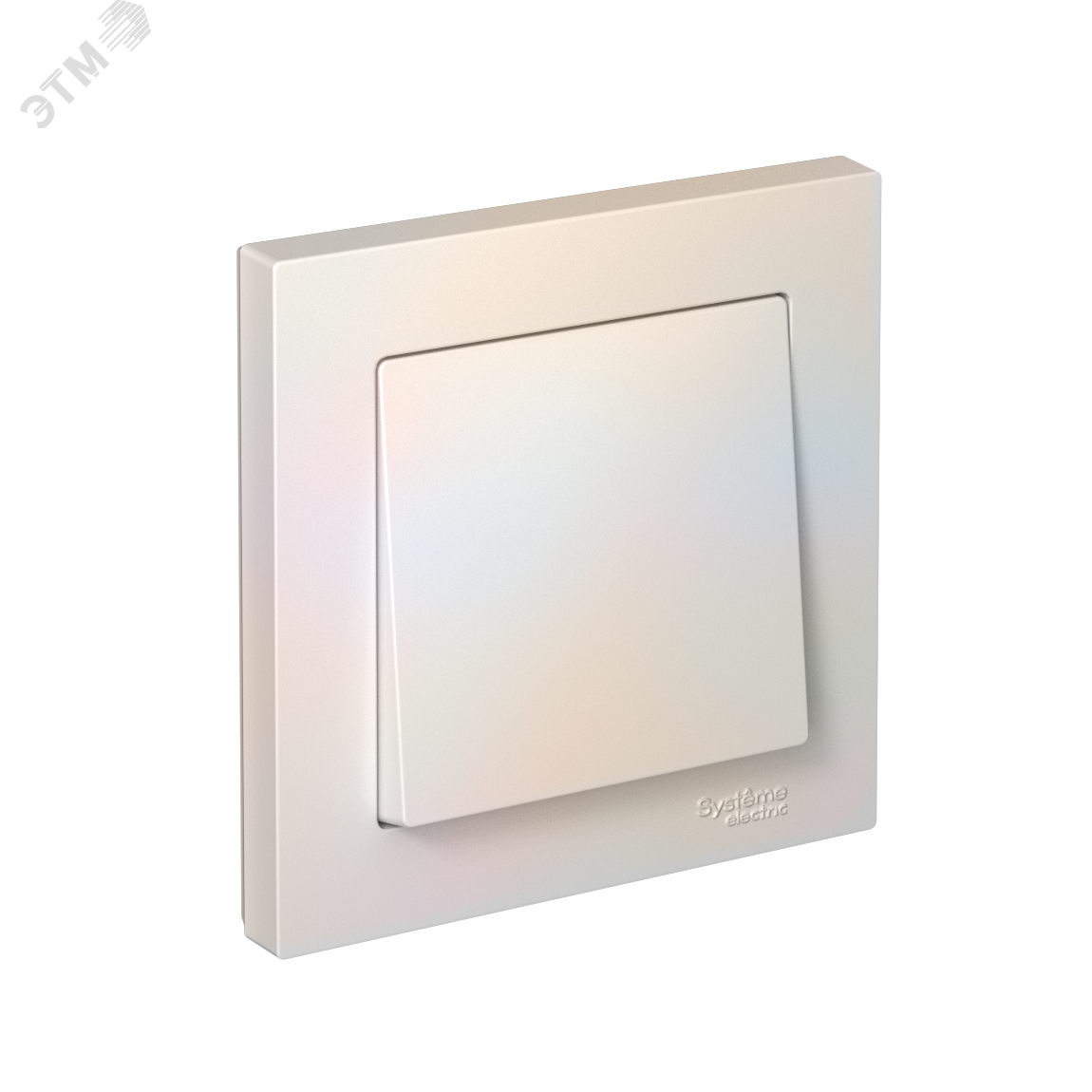 Изображение товара Одноклавишный выключатель ATLASDESIGN 10А перламутровый с рамкой и скрытым монтажом