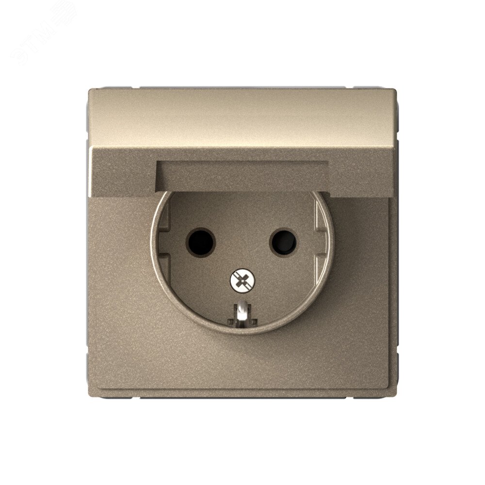 Изображение товара ARTGALLERY розетка с заземлением и крышкой 16А IP20 шампань Systeme Electric