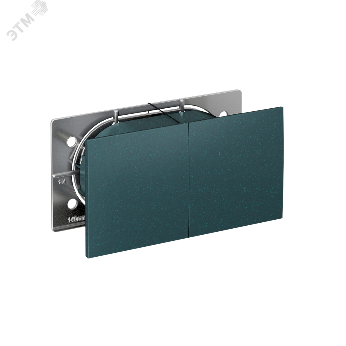 Изображение товара Розетка двойная Systeme Electric AtlasDesign с заземлением и шторками изумруд 16А