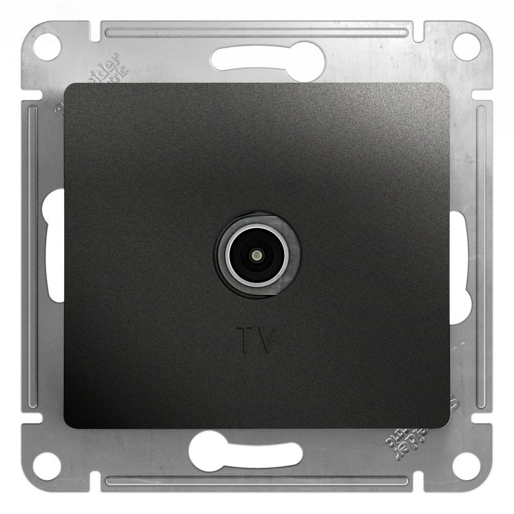 Изображение товара Розетка телевизионная GLOSSA 4DB проходная антрацит IP20 скрытый монтаж