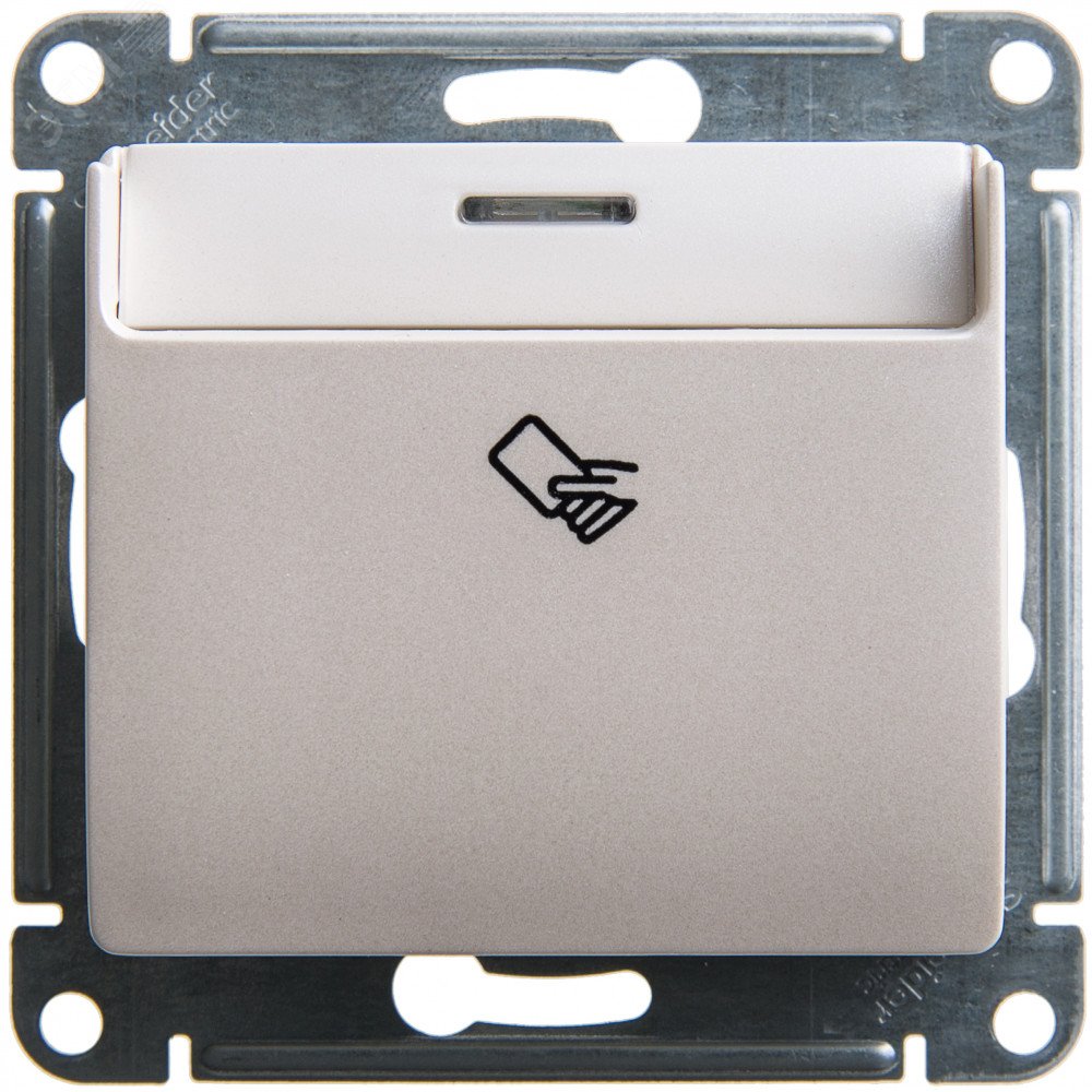 GLOSSA Выключатель карточный схема 6 перламутр в рамку GSL000669 Systeme Electric - превью 4