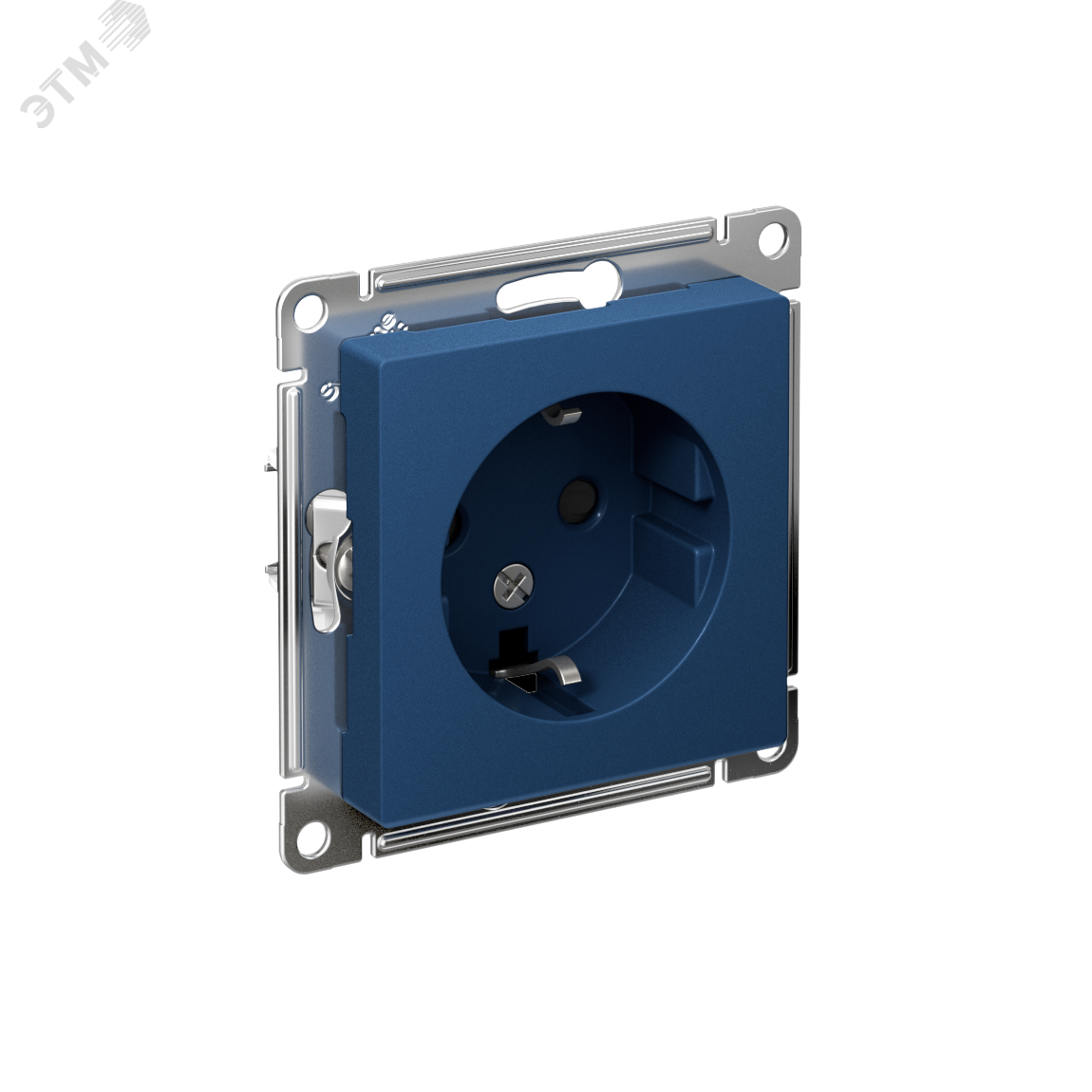 Изображение товара Розетка с заземлением и шторками серии ATLASDESIGN 16А Аквамарин Systeme Electric