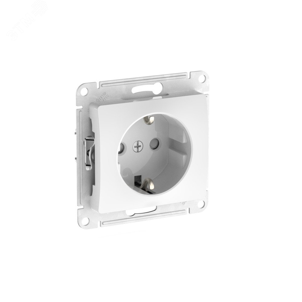 Изображение товара ГЛОССА розетка с заземлением со шторками 16А IP20 белая монтаж скрытый