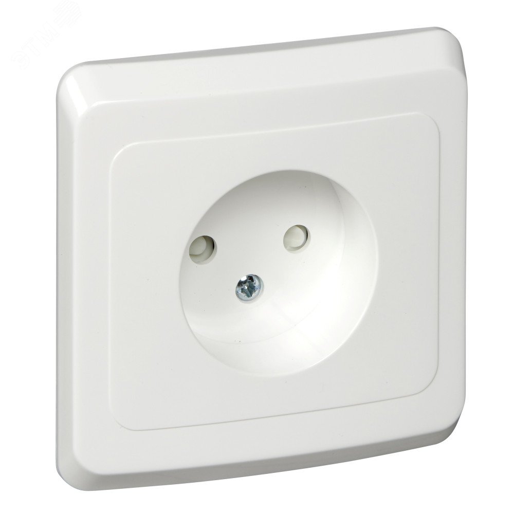 Изображение товара ЭТЮД Розетка скрытая без заземления со шторками белая