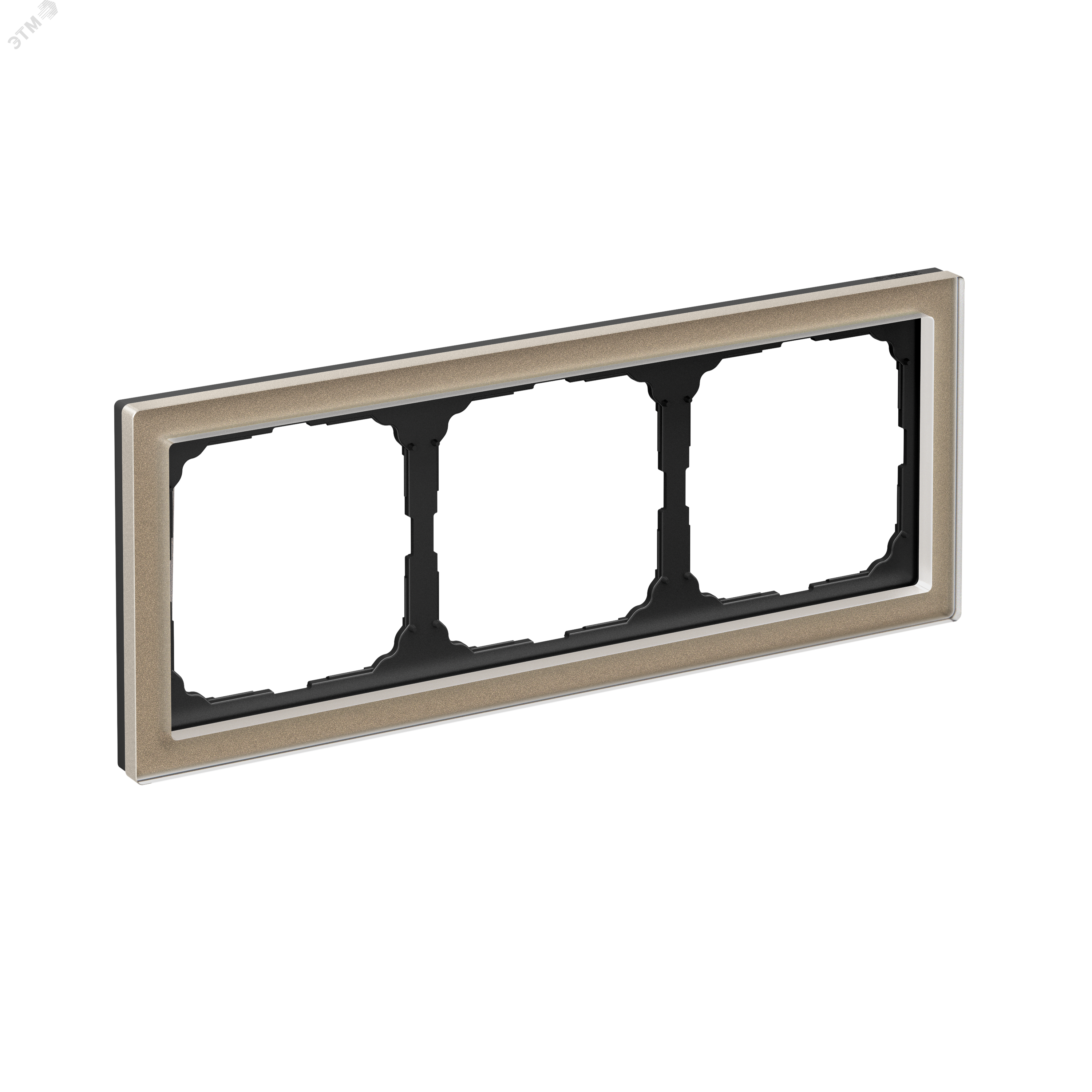 Изображение товара Трехпостовая рамка из органического стекла шампань Systeme Electric ArtGallery Pure