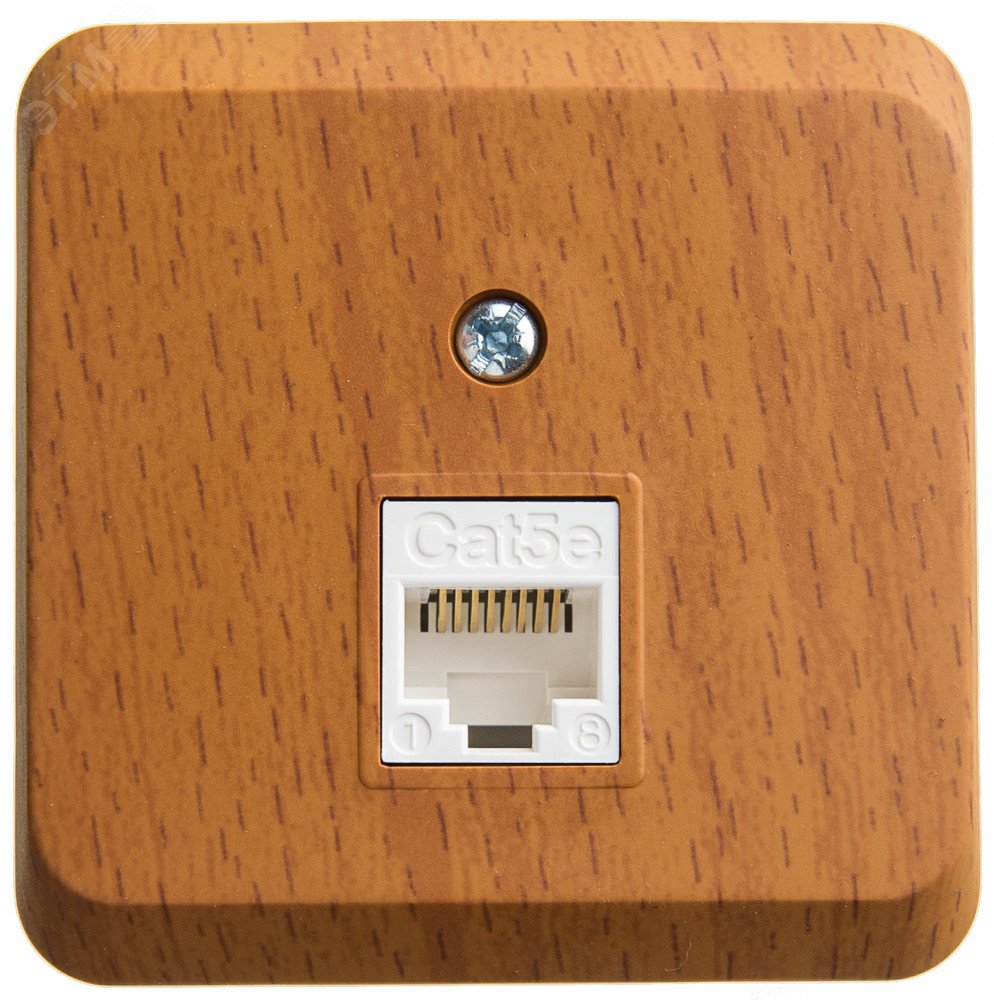 Изображение товара ЭТЮД Розетка RJ45 кат.5E открытой установки цвет бук