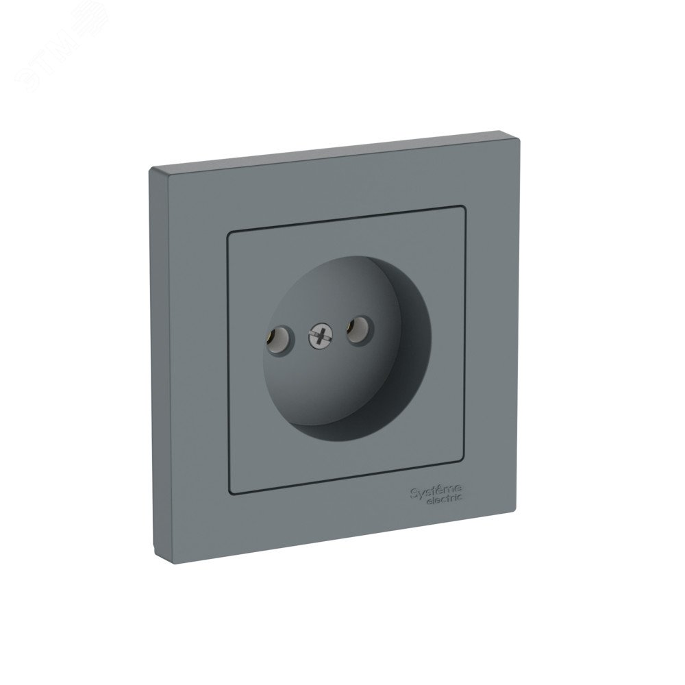 Изображение товара Розетка без заземления AtlasDesign с быстрозажимными клеммами 16А, серый цвет