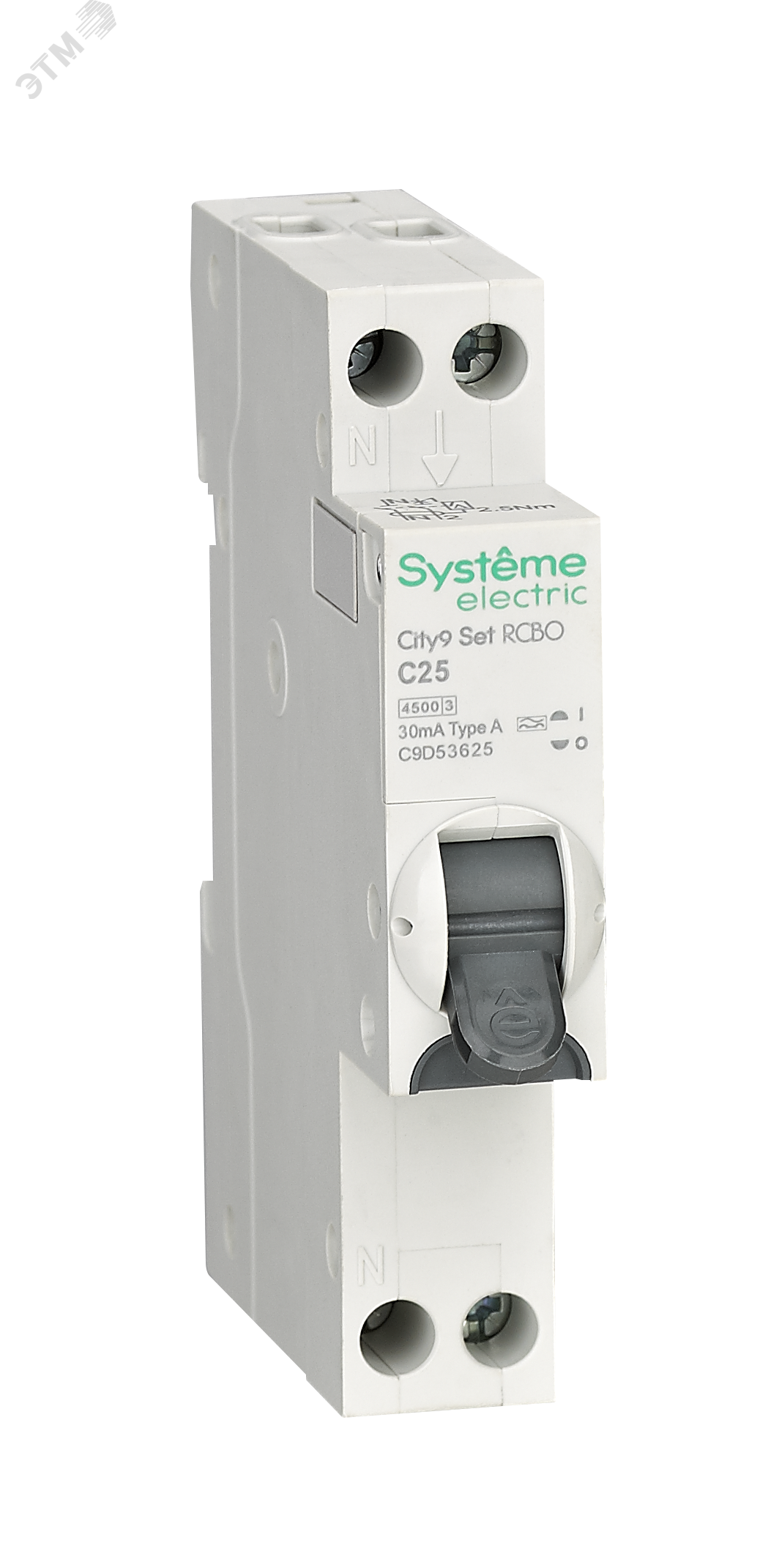 Изображение товара АВДТ 1P+N C25 30 мА 4 5 кА City9 Set Systeme Electric
