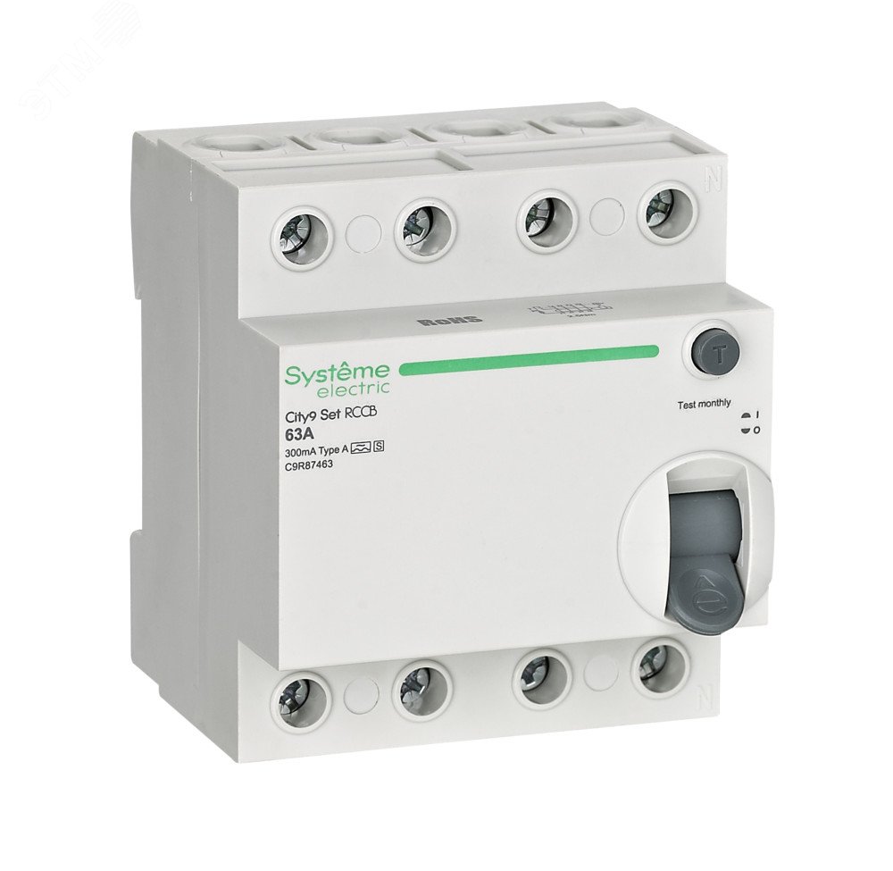 Изображение товара City9 Set Селективный выключатель дифференциального тока 63А 4P 300мА A-S