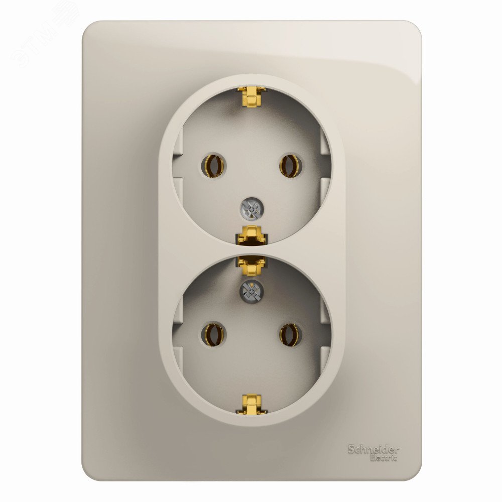 Изображение товара Двойная розетка GLOSSA с заземлением 220 В IP20 бежевый