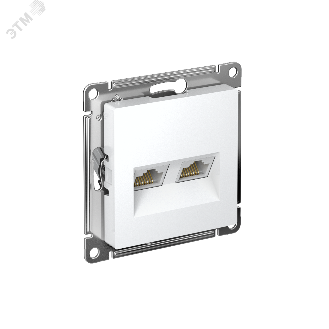 Изображение товара Двойная компьютерная розетка RJ45 категория 6А белая серия ATLASDESIGN