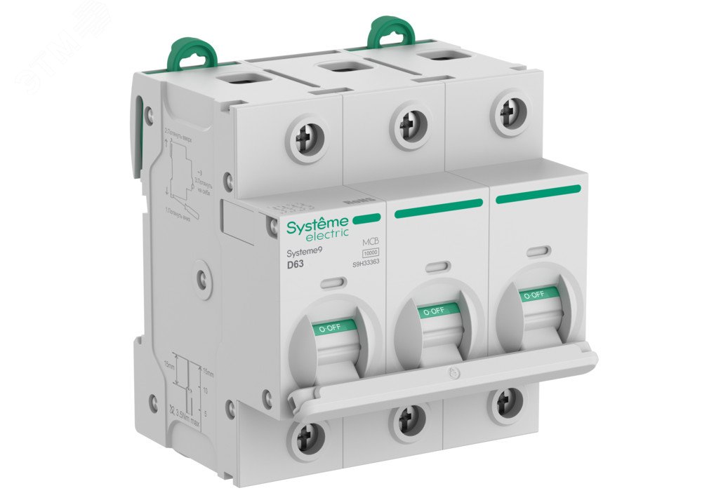 Изображение товара Выключатель автоматический Systeme Electric S9H33363 63А D 3P 10kA 400В
