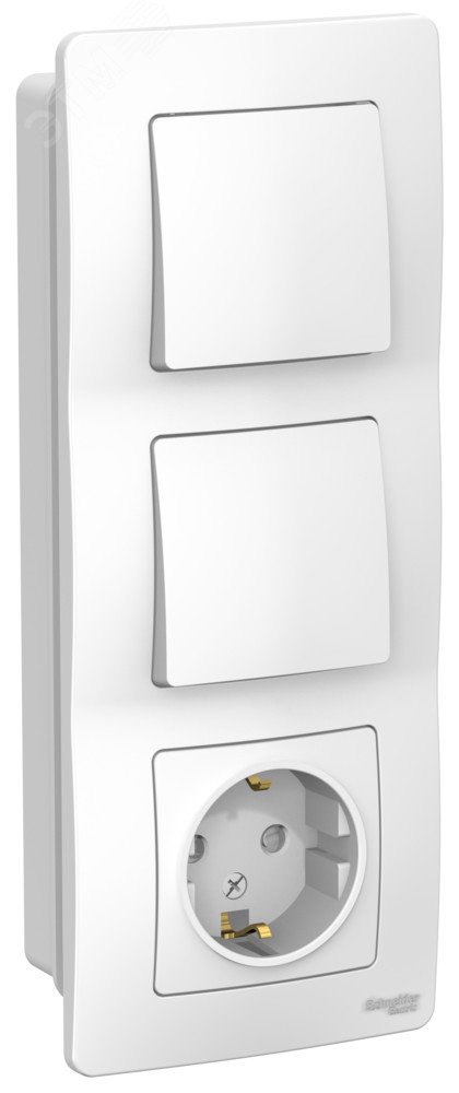 Изображение товара Блок скрытой установки с розеткой и выключателями Blanca Systeme Electric