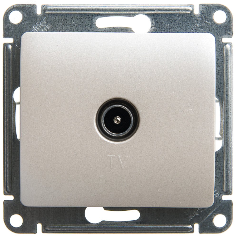 Изображение товара Розетка телевизионная GLOSSA проходная 4DB перламутр IP20 для внутреннего монтажа