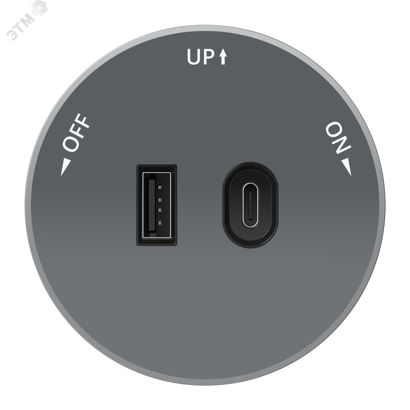 Изображение товара MultiTrack Розетка 2хUSB (тип А+С) 18Вт, 5В/3А Графит (шт)