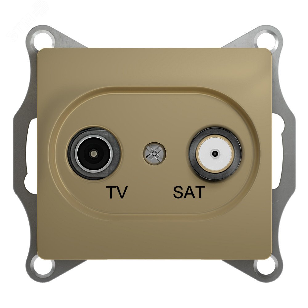 GLOSSA Розетка телевизионная TV-SAT одиночная в рамку 1дБ титан GSL000497 Systeme Electric - превью 2