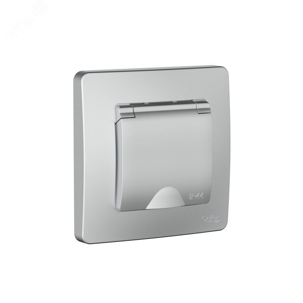 Изображение товара Розетка Blanca IP44 с заземлением и крышкой 16А 250В серый