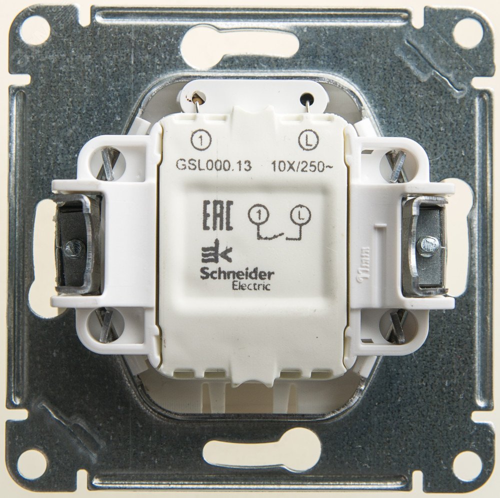 Выключатель одноклавишный, с подсветкой, схема 1а перламутр в рамку GSL000613 Systeme Electric - превью 3