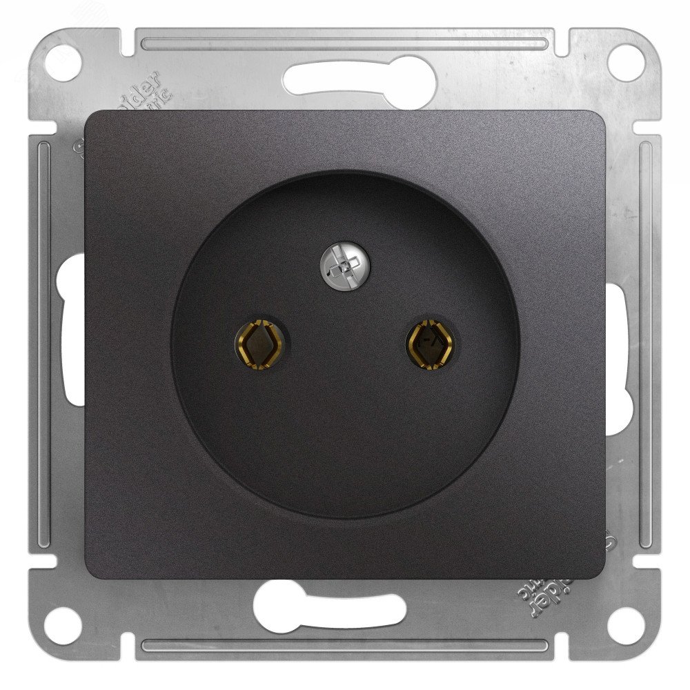 Изображение товара Розетка GLOSSA без заземления графит от Systeme Electric