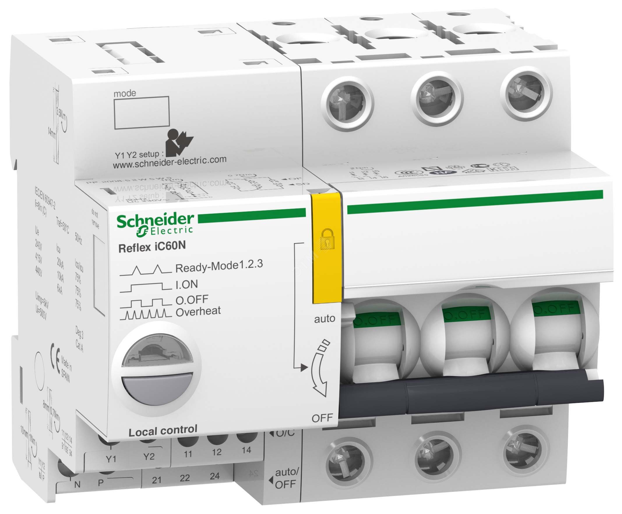 Выключатель автоматический трехполюсный 40A C Reflex iC60N Schneider ...