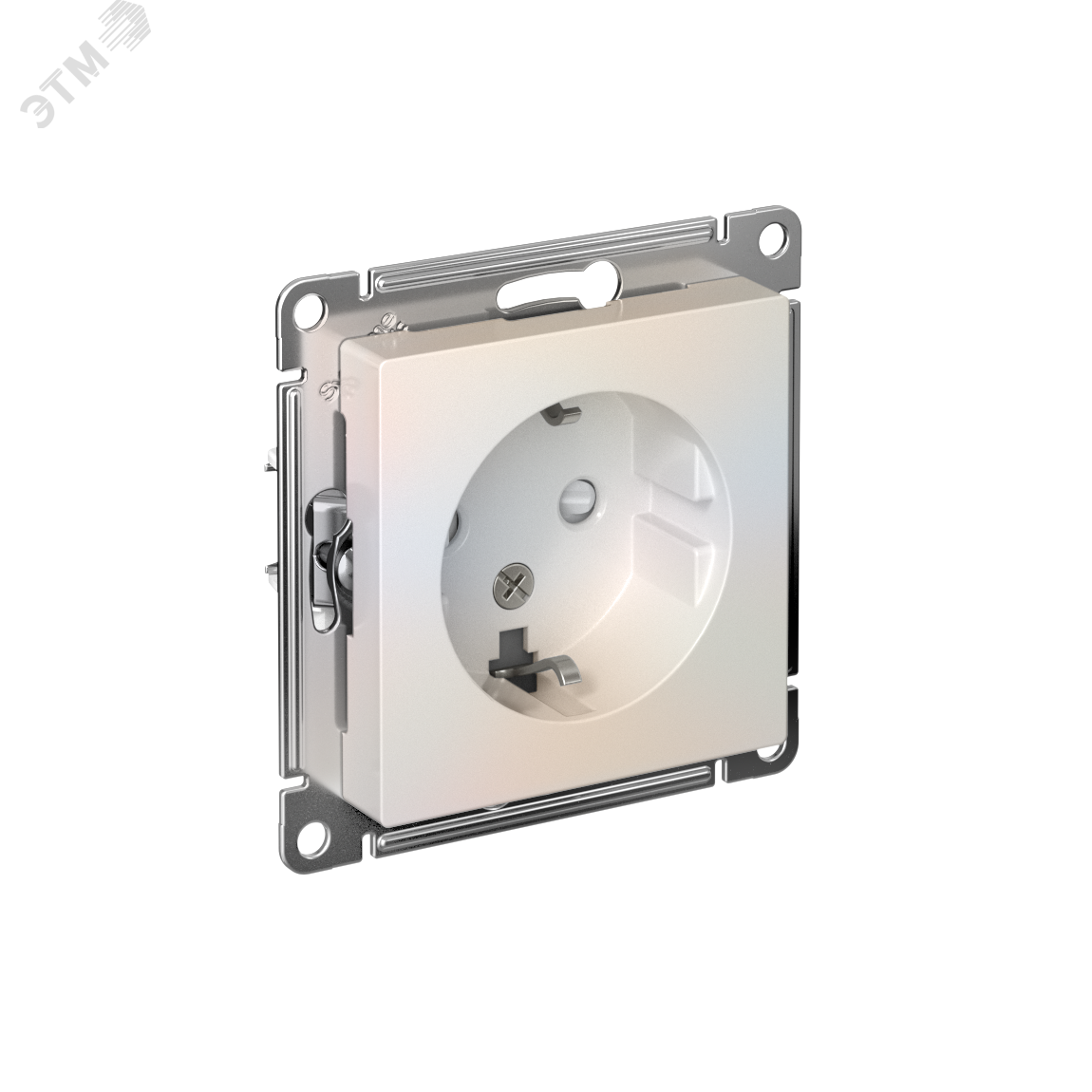 Изображение товара Розетка AtlasDesign с заземлением со шторками 16А перламутровая Россия