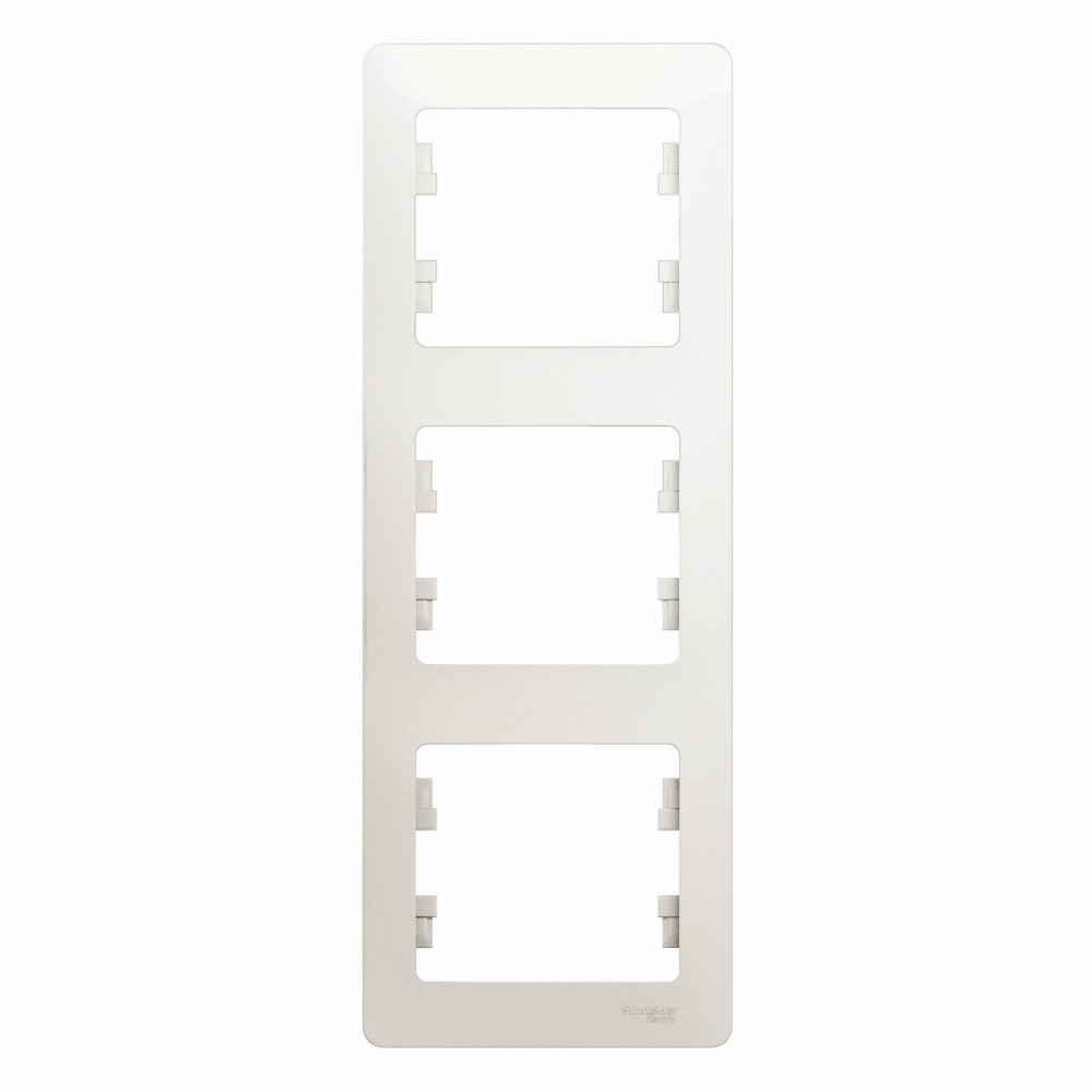 GLOSSA Рамка 3 поста вертикальная перламутр