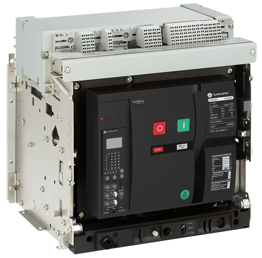 Выключатель автоматический воздушный SYSTEMEPACT ACB 08H 3P 6.0E ВЫК,ГП MCH+MX+XF AC230V