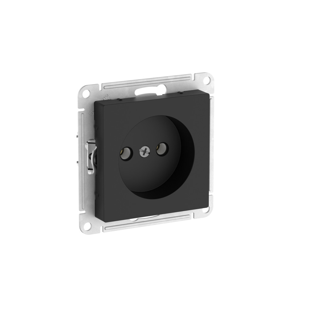 ATLASDESIGN РОЗЕТКА без заземления без шторок, 16А, быстрозажимные клеммы, КАРБОН