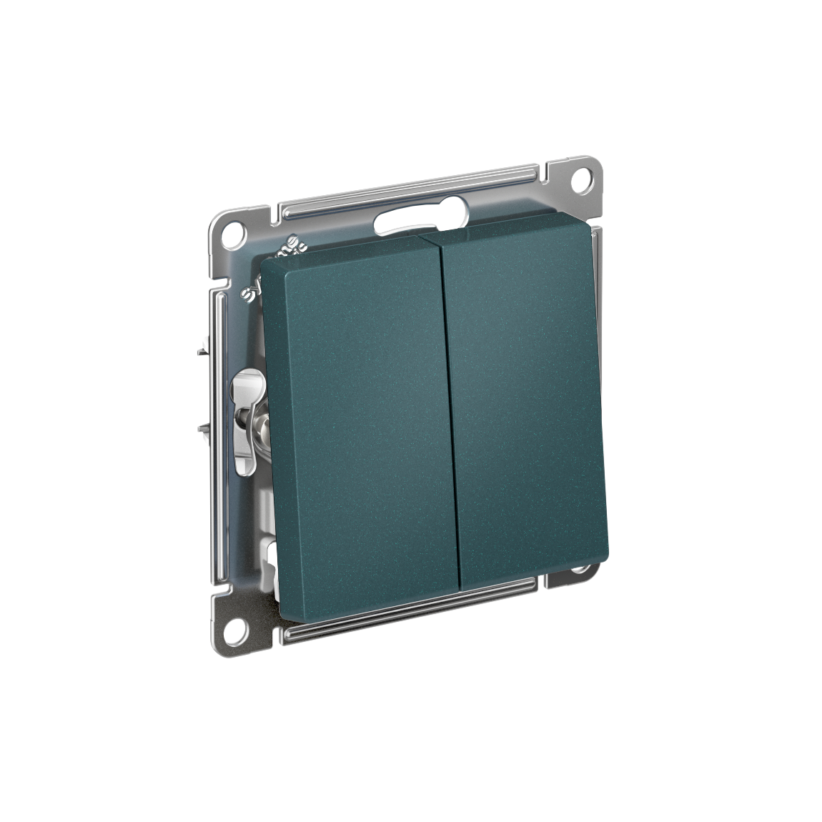 Выключатель двухклавишный ATLASDESIGN схема 5 10АХ механизм изумруд