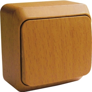 ЭТЮД Выключатель одноклавишный наружный с подрозетником бук