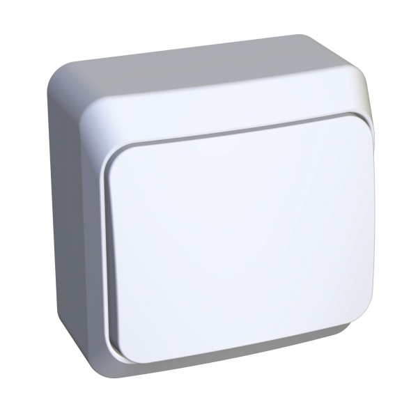 ЭТЮД выключатель наружный с самовозвратом 10 AX,  белый