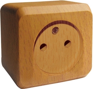ЭТЮД Розетка наружная без заземления без шторок бук